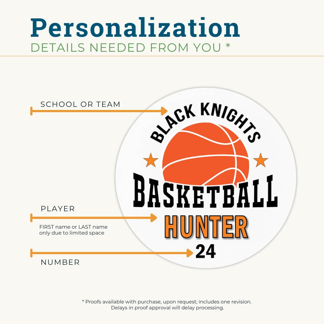 School Spirit Wooden Yard Sign - Basketball