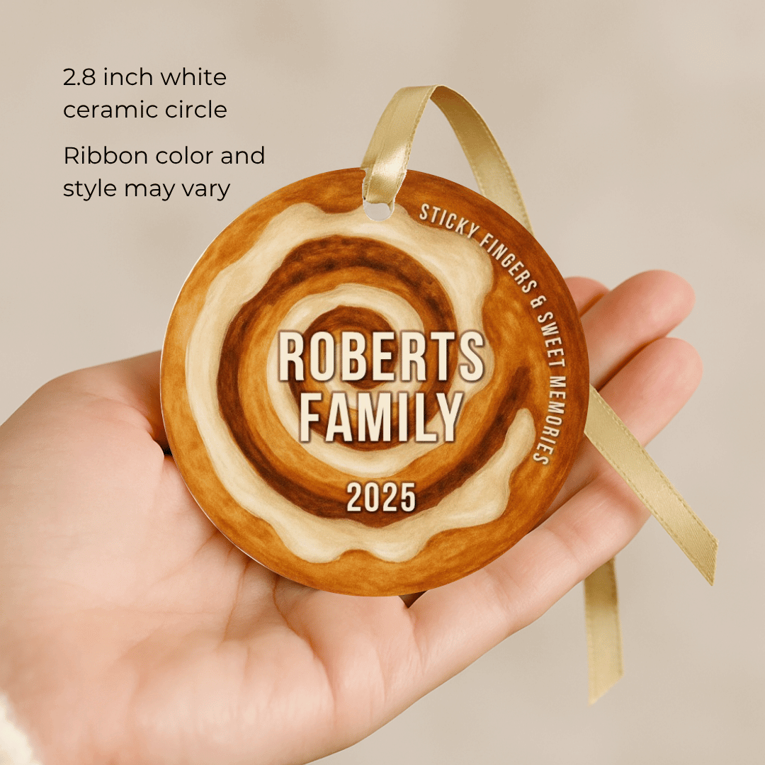 Round ceramic ornament with spiral design, &