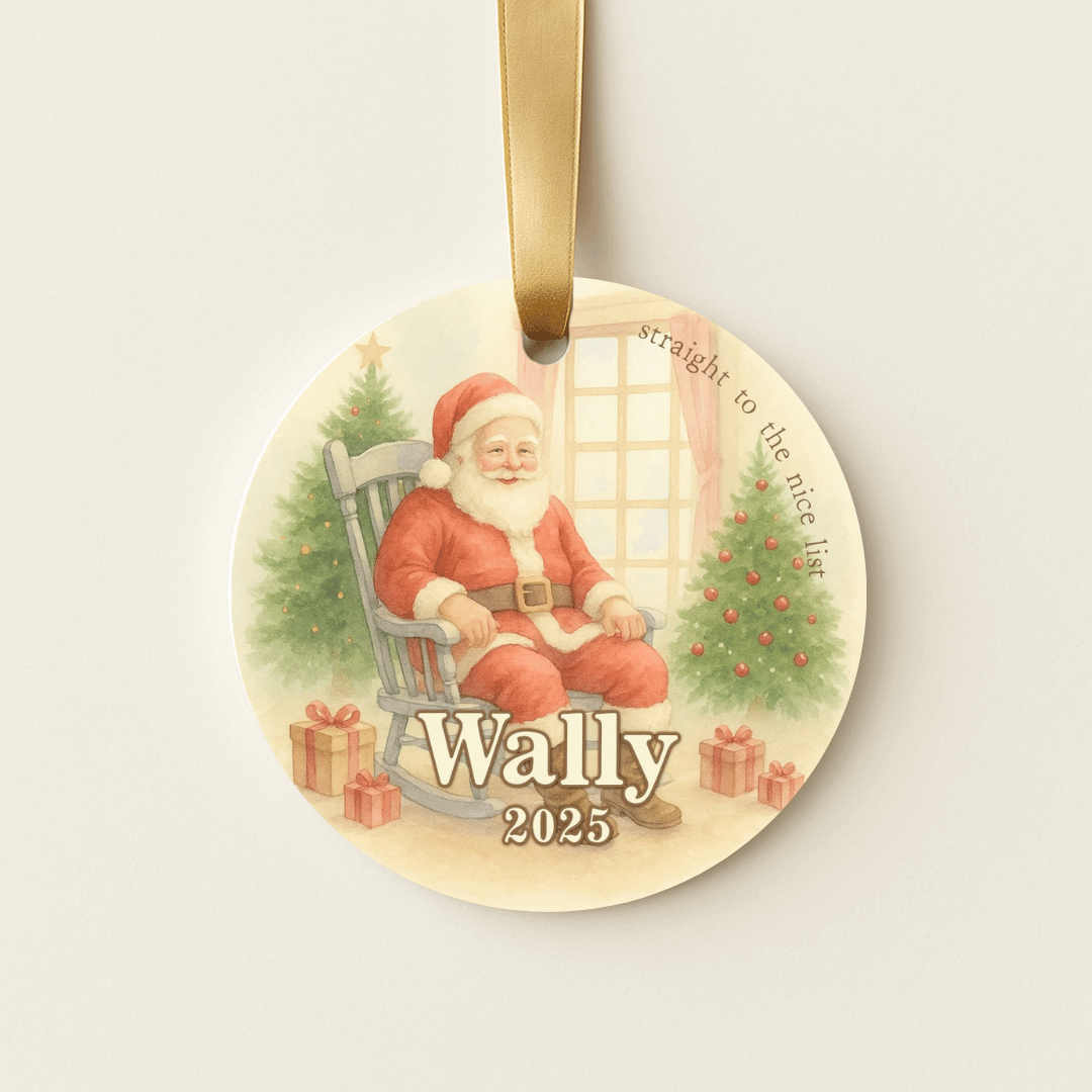 Christmas ornament with Santa Claus and personalization