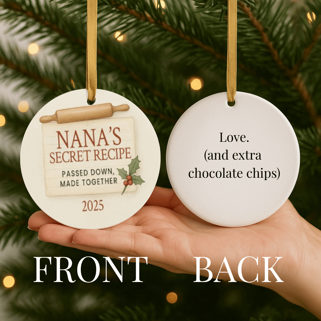 Personalized Christmas ornament holding Grandma&