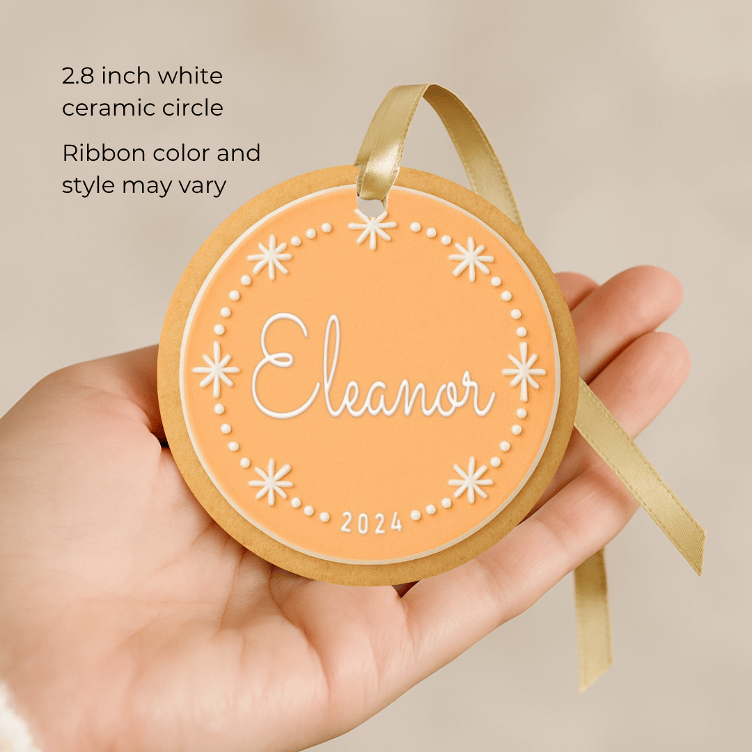 Personalized round sugar cookie Christmas ornament