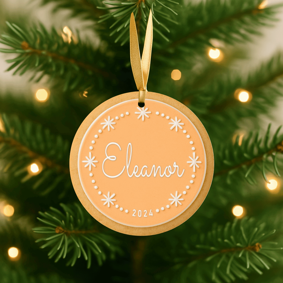 Personalized round sugar cookie Christmas ornament
