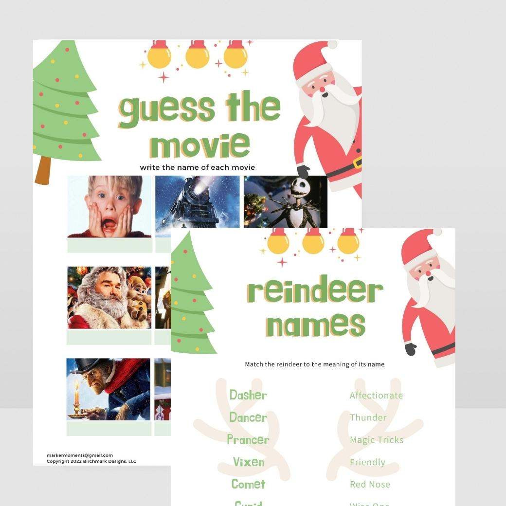 Printable Christmas Games Santa-Style by Birchmark Designs
