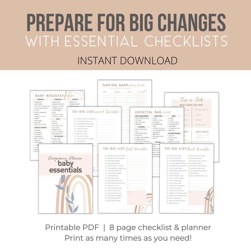 Printable Baby Checklists for Pregnant Moms by Birchmark Designs