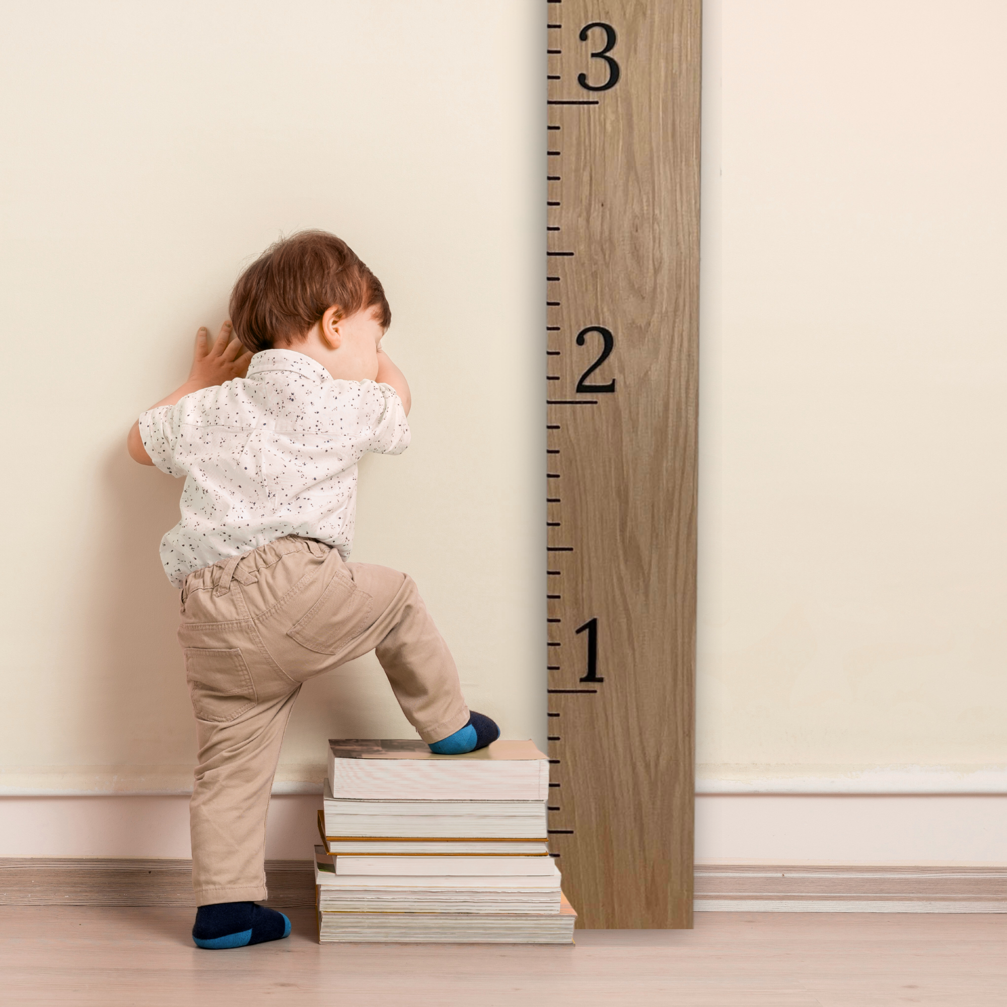 Hickory growth chart ruler starting from the floor