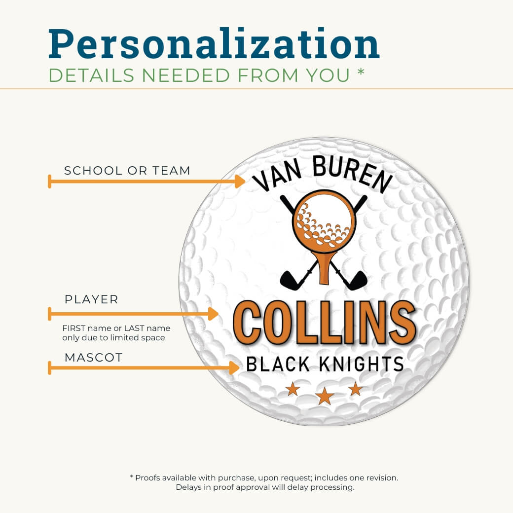 School Spirit Wooden Yard Sign - Golf