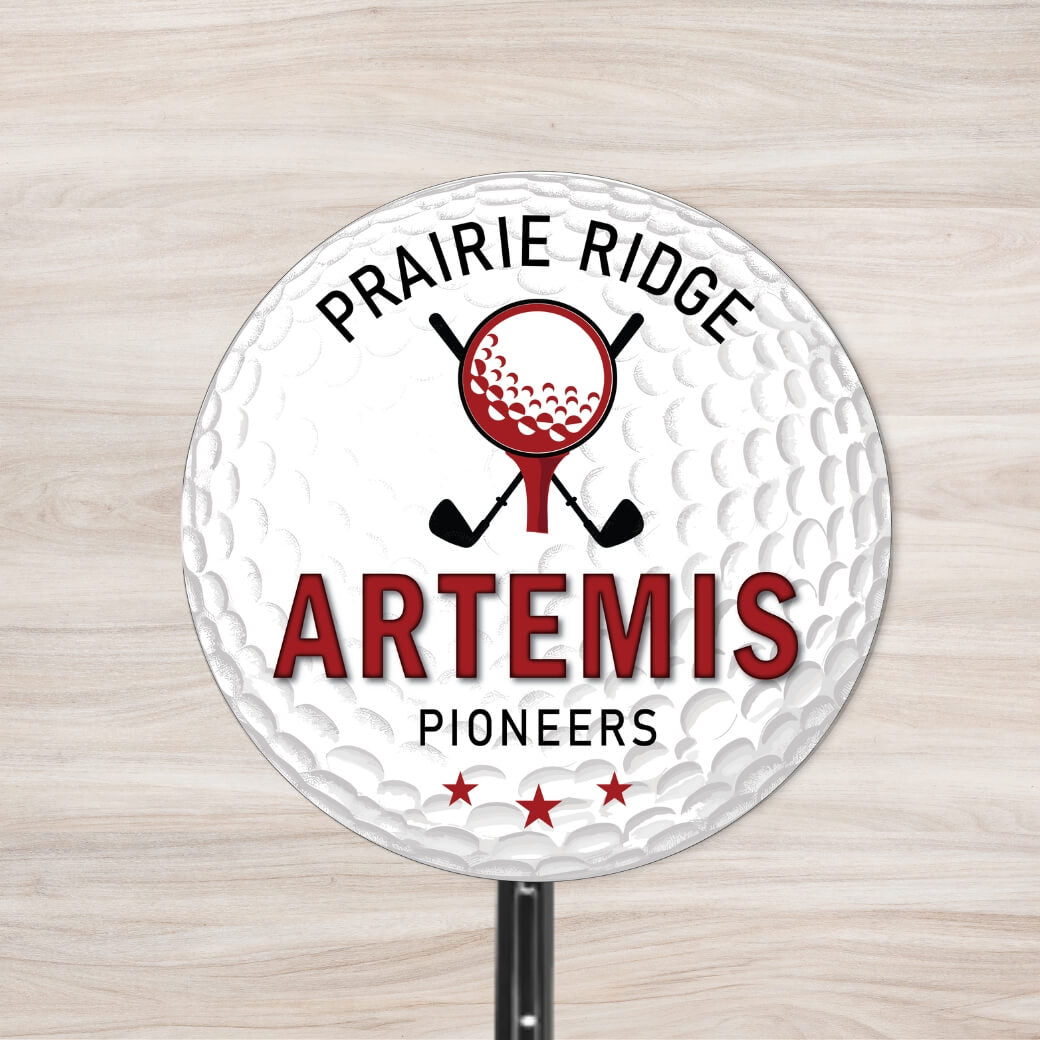 School Spirit Wooden Yard Sign - Golf