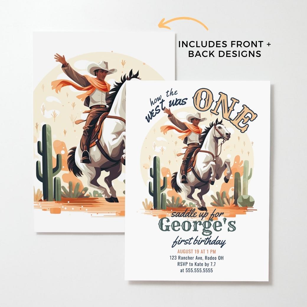 How the West was One Birthday Invite by Birchmark Designs