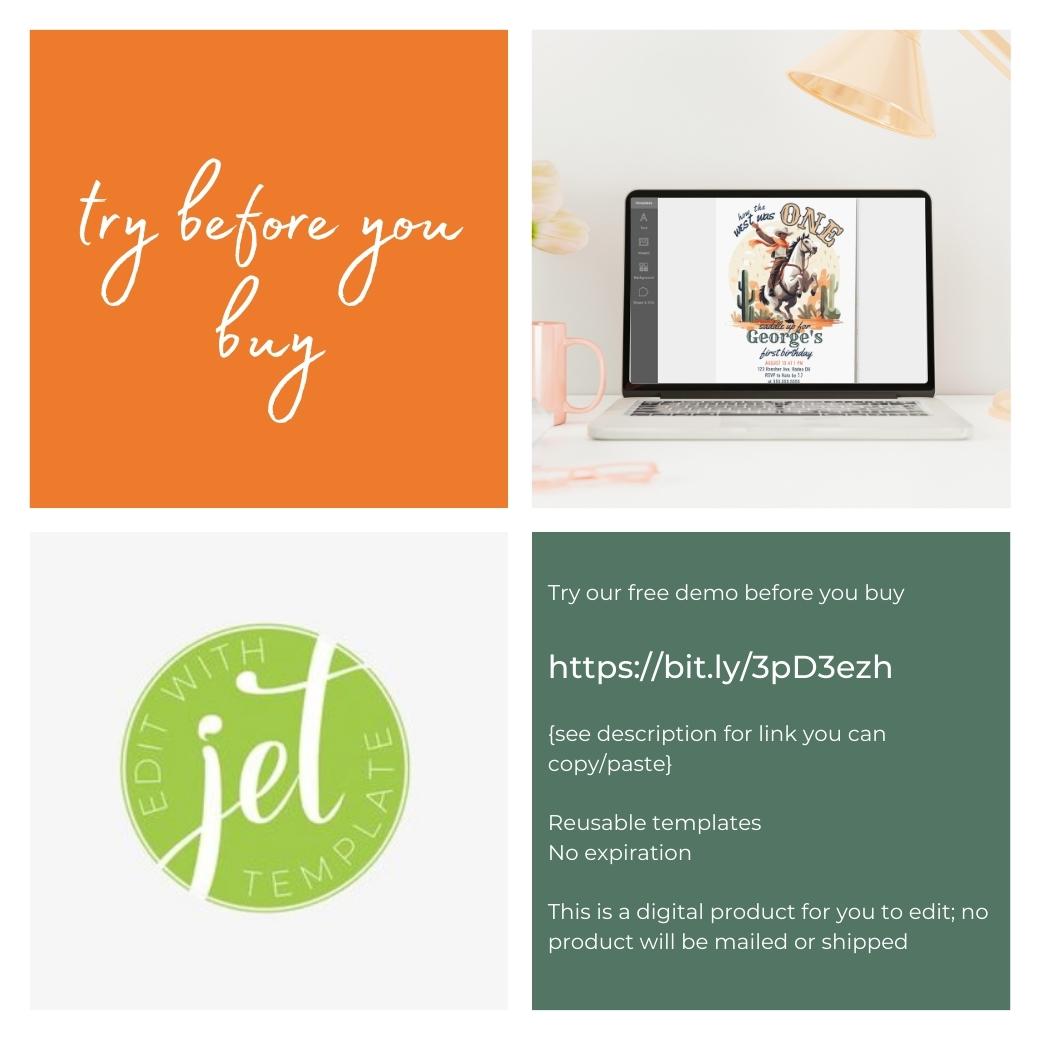 How the West was One Birthday Invite by Birchmark Designs