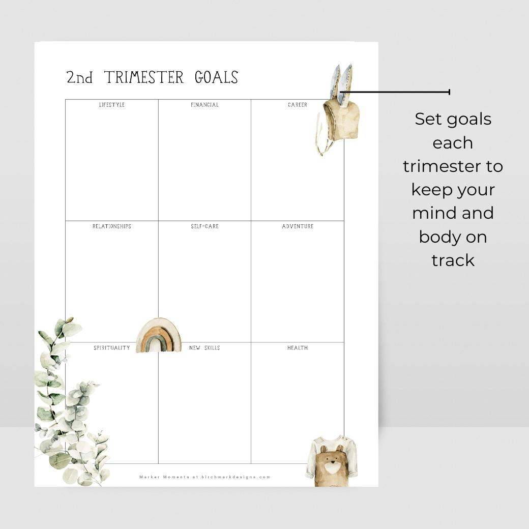 Trimester Goals by Birchmark Designs