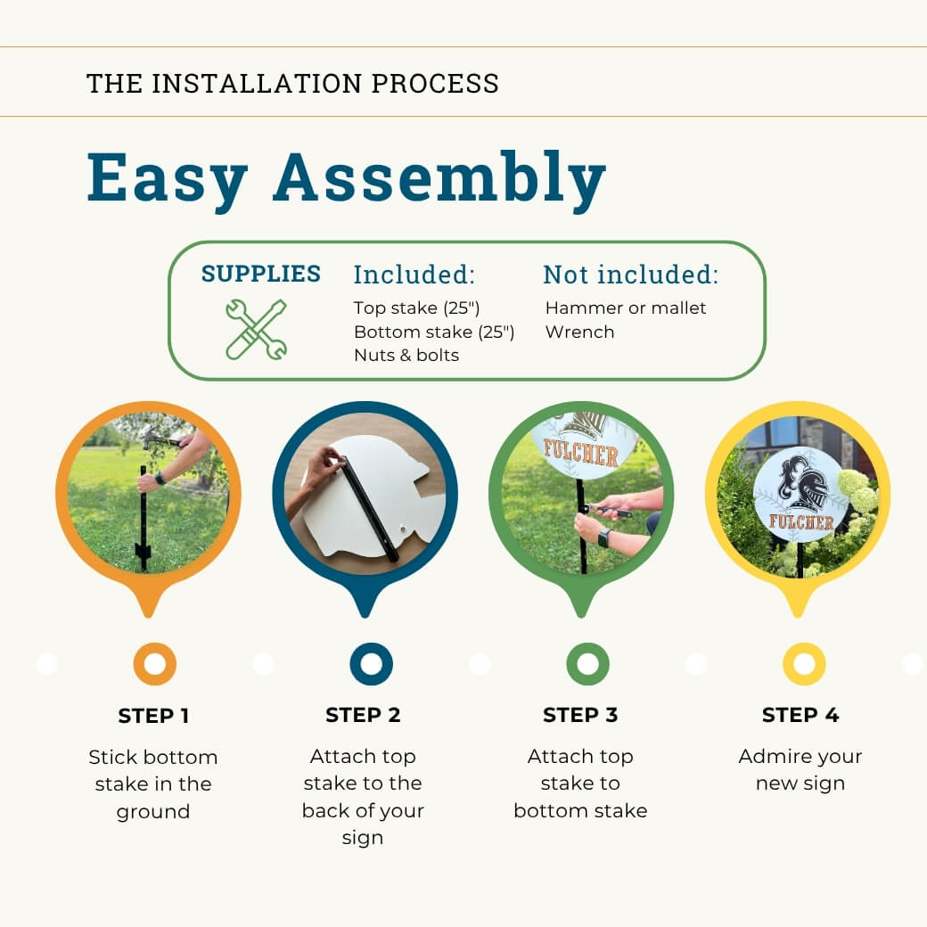 School Spirit Wooden Yard Sign - Golf