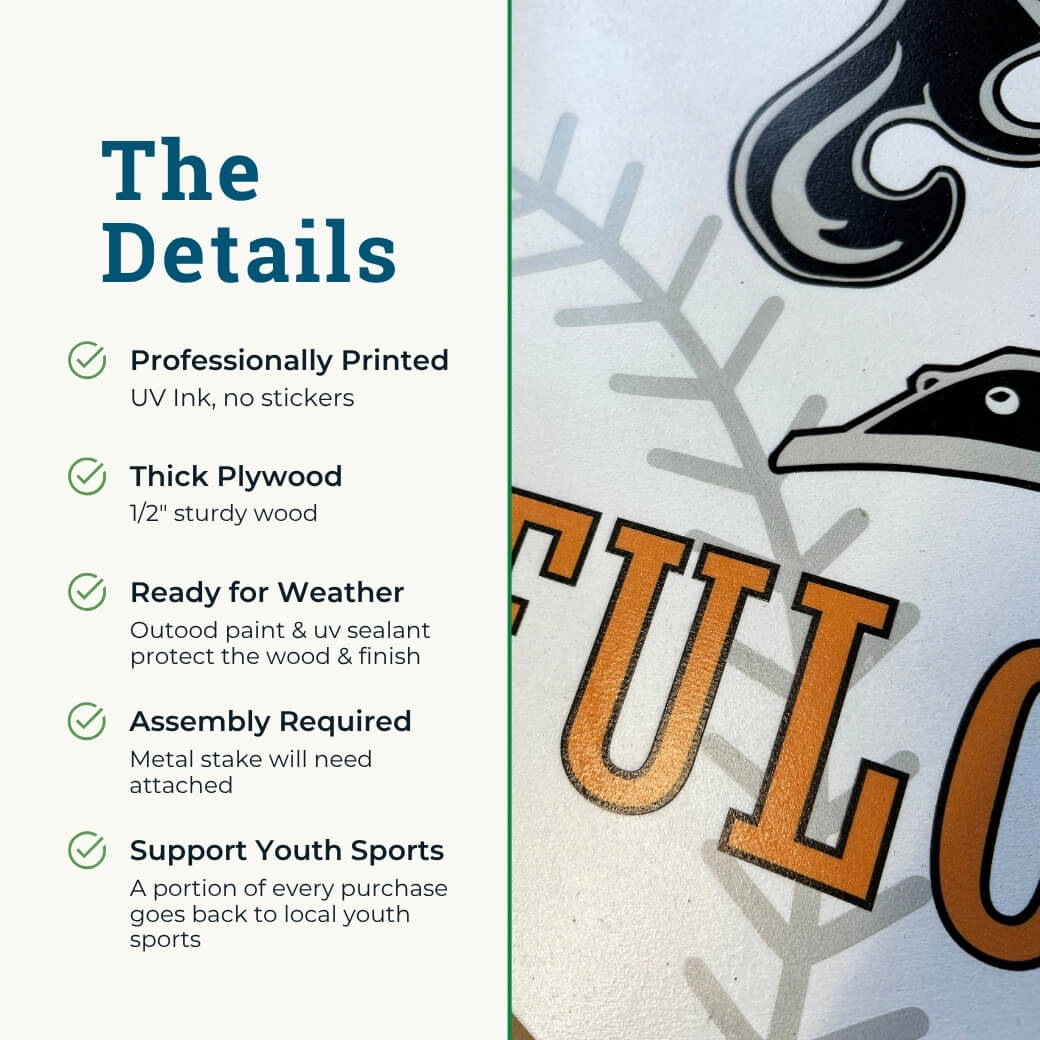 School Spirit Wooden Yard Sign - Golf