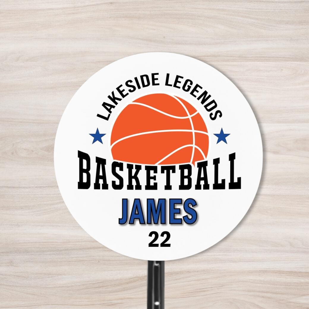School Spirit Wooden Yard Sign - Basketball