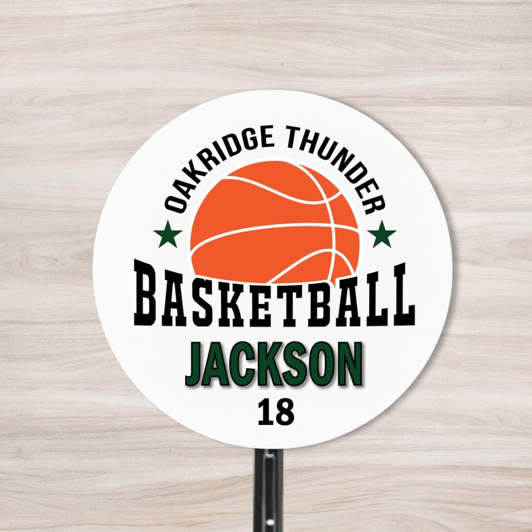 School Spirit Wooden Yard Sign - Basketball