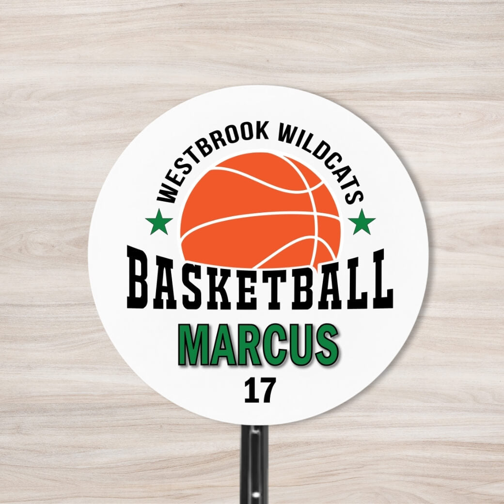 School Spirit Wooden Yard Sign - Basketball