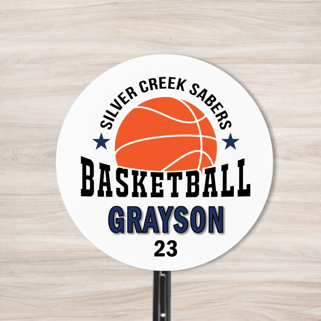 School Spirit Wooden Yard Sign - Basketball