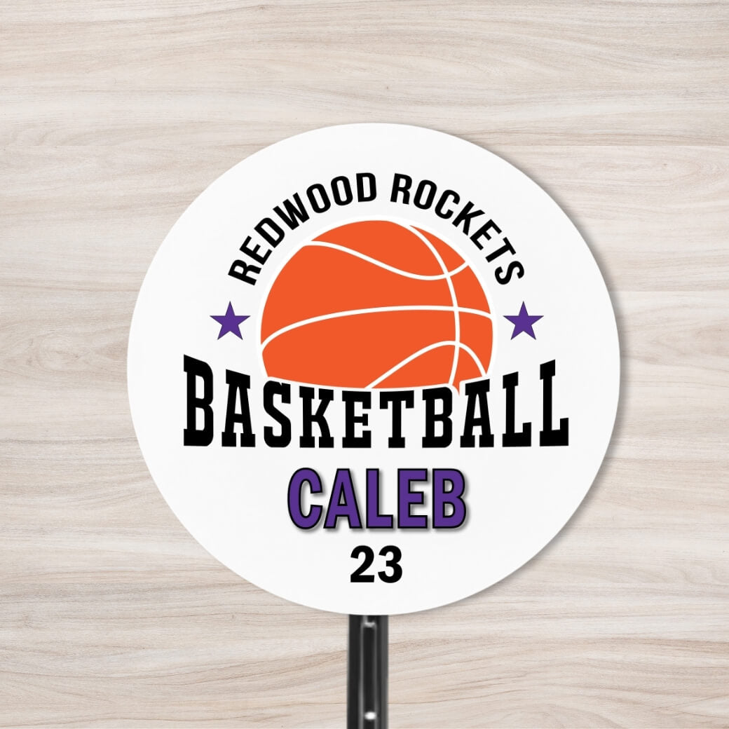 School Spirit Wooden Yard Sign - Basketball
