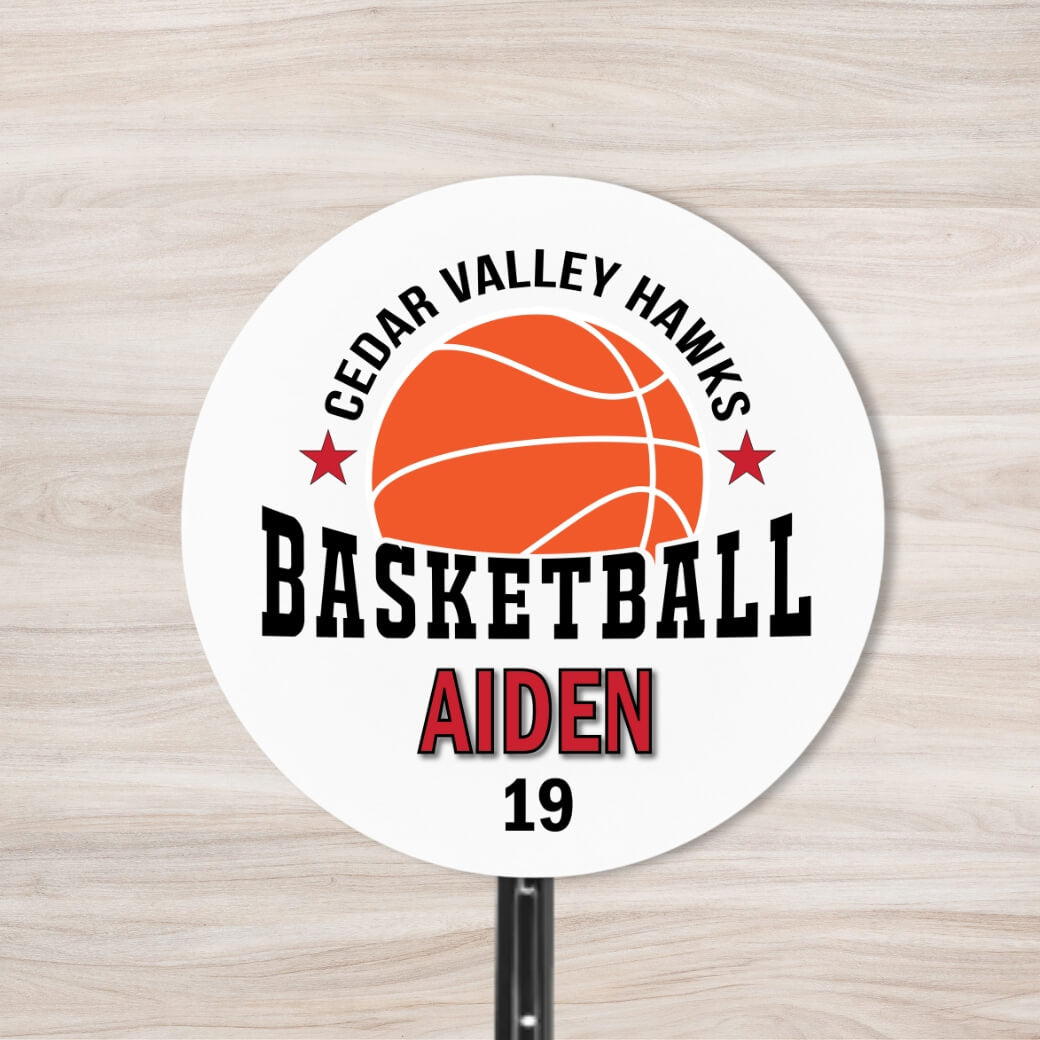 School Spirit Wooden Yard Sign - Basketball