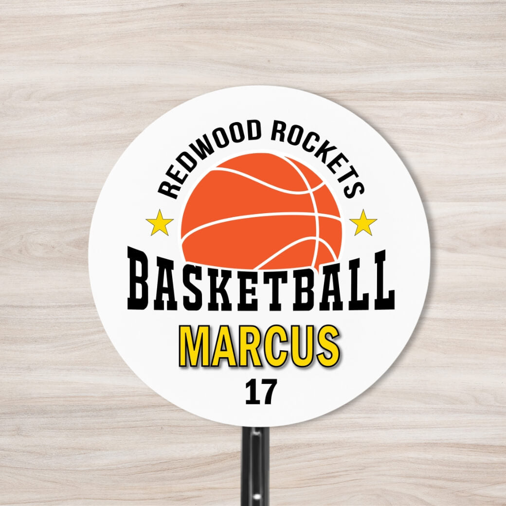 School Spirit Wooden Yard Sign - Basketball