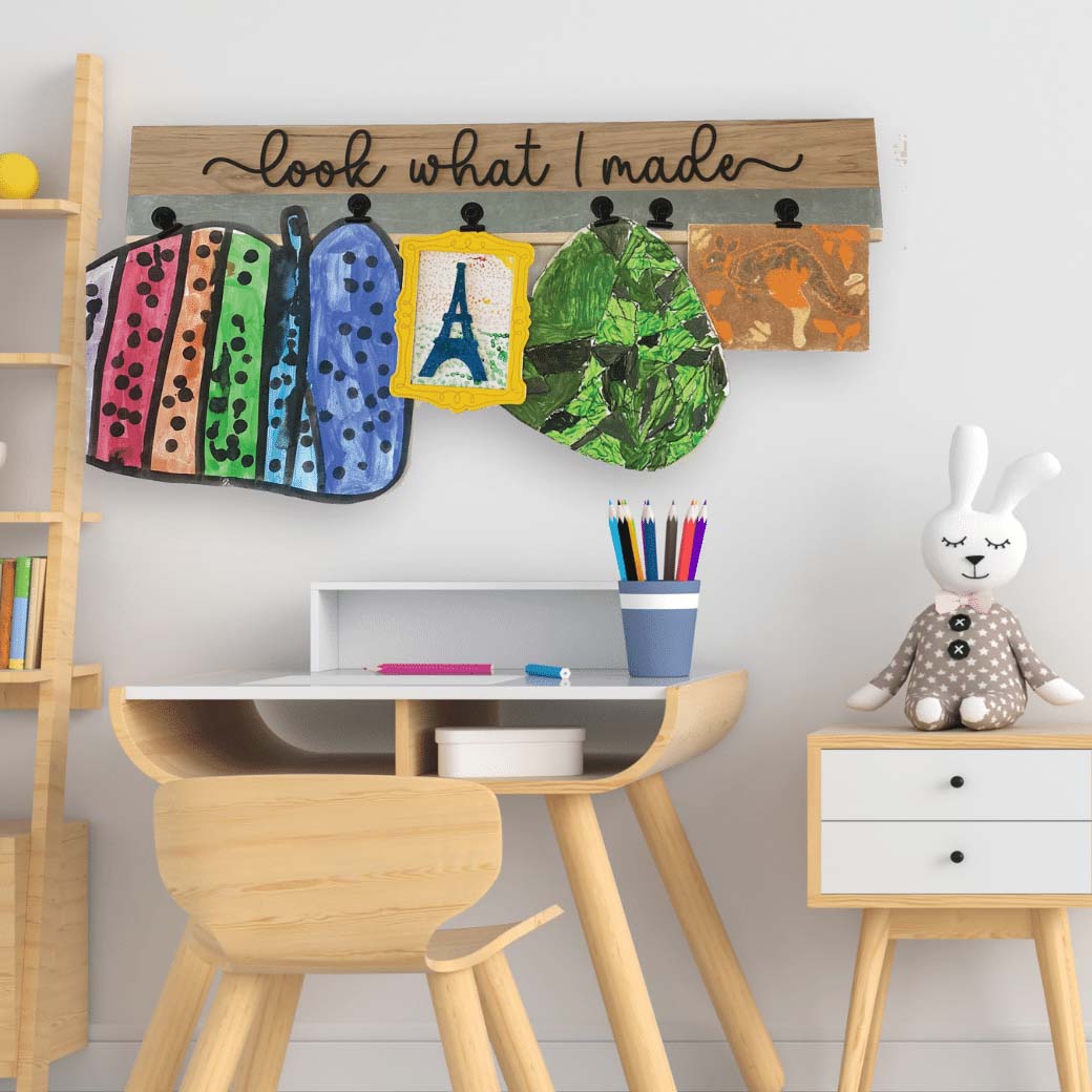 Artwork Display - Hickory & Black