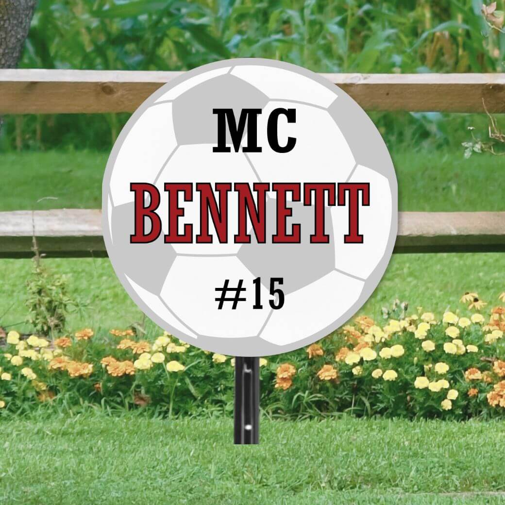 School Spirit Wooden Yard Sign - Soccer