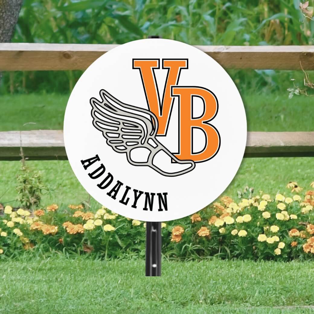 School Spirit Wooden Yard Sign - Track & Field