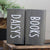 Pair of personalized wooden rectangular bookends in walnut