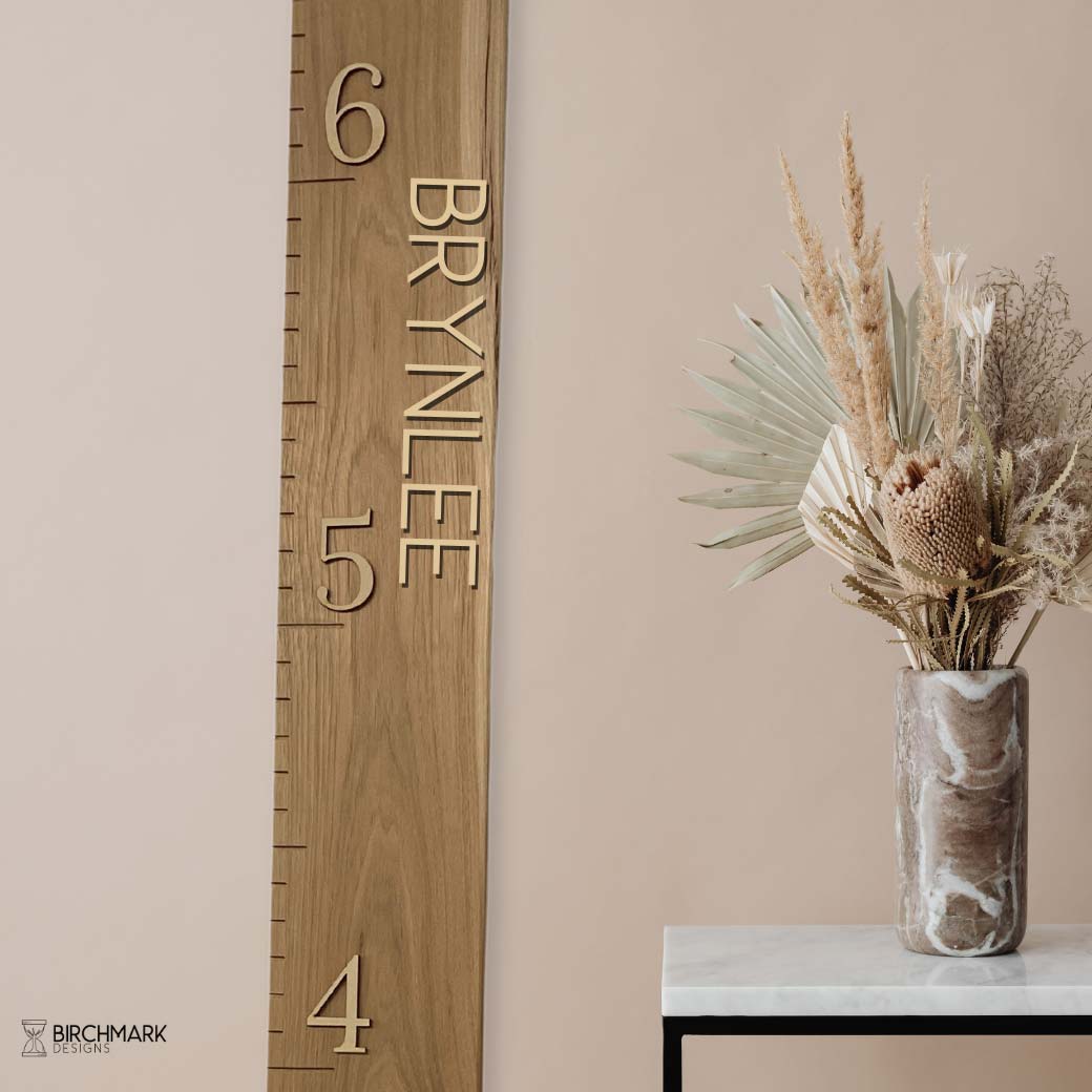 Modern Natural Growth Chart Ruler by Birchmark Designs