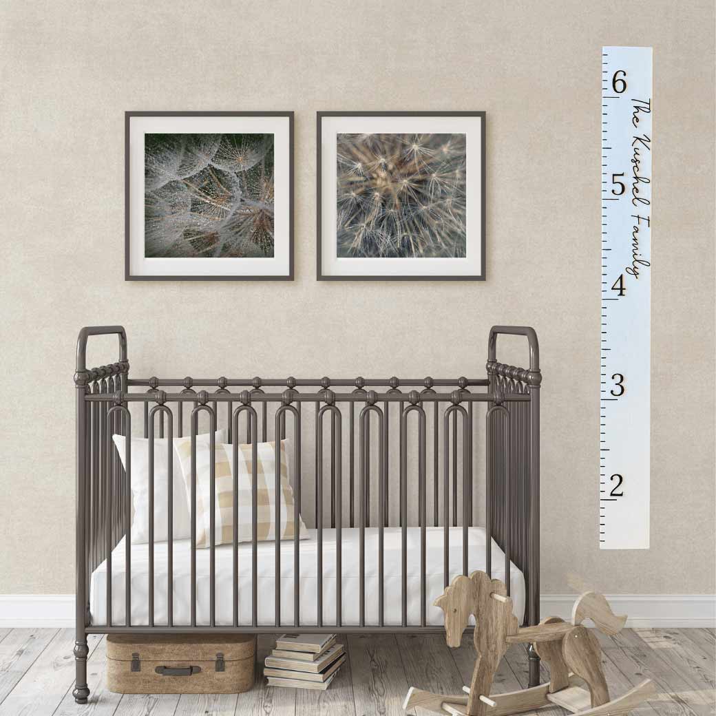 white and black growth chart ruler in a nursery