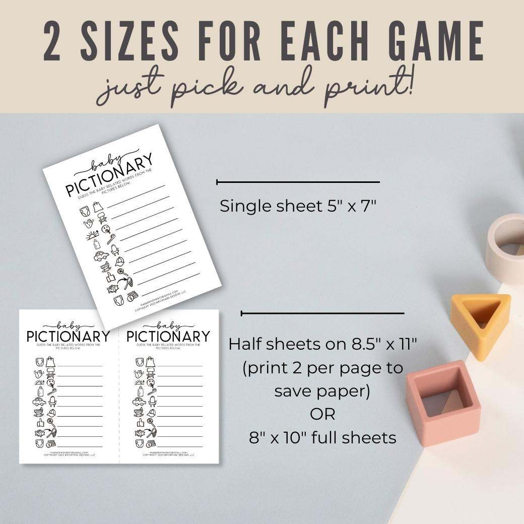 Minimalist Baby Shower Games Bundle by Birchmark Designs