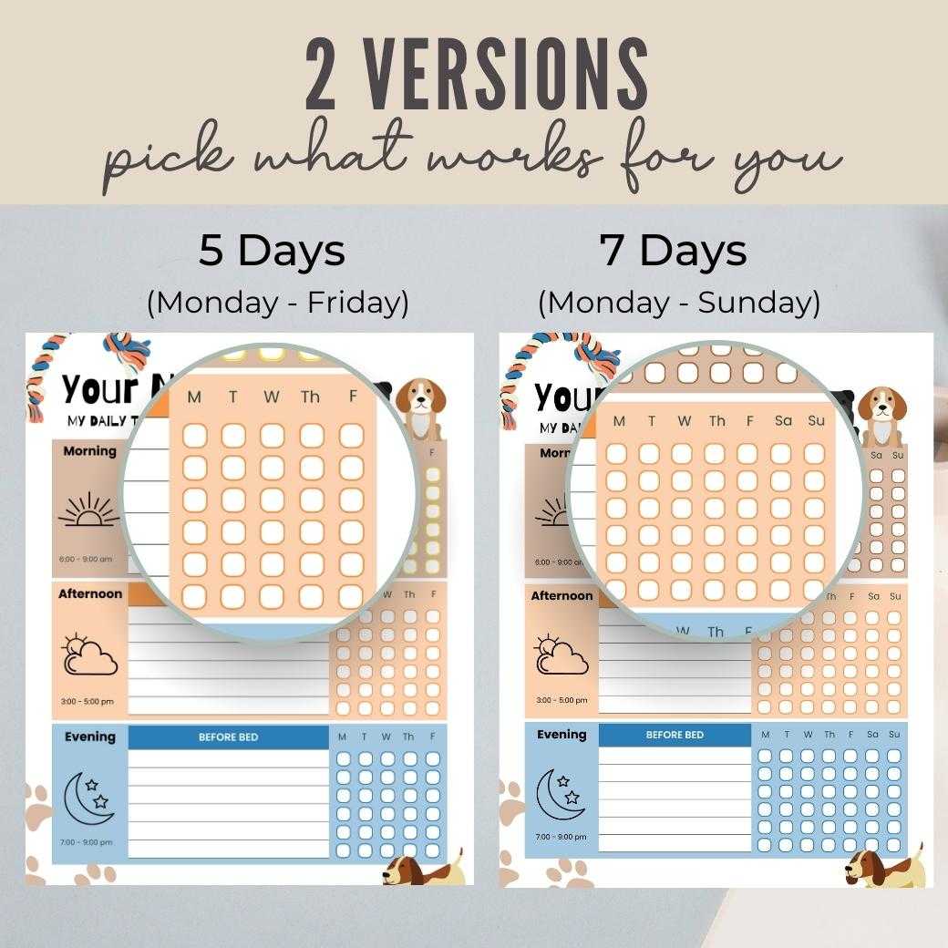 Dog Lover Editable Daily Routine Checklist - Birchmark Designs