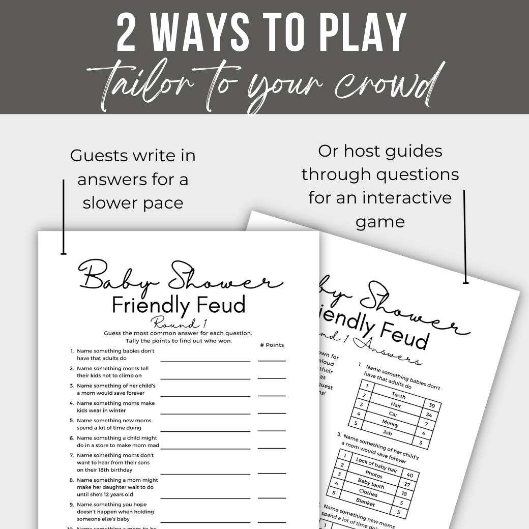 Printable Baby Shower Trivia Game by Birchmark Designs