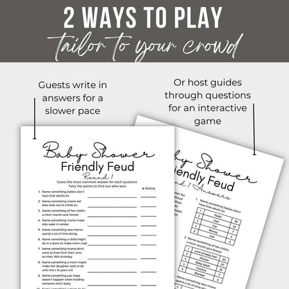 Printable Baby Shower Trivia Game by Birchmark Designs