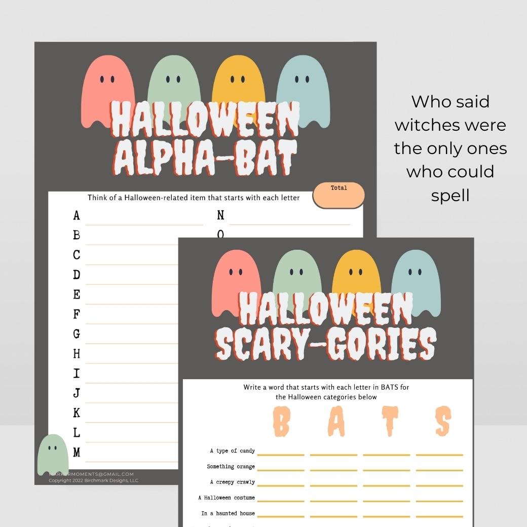 Printable Halloween Games for Kids by Birchmark Designs