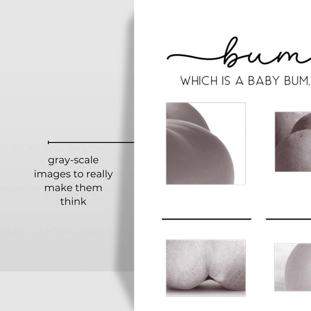 Printable Bum or Plum Shower Game by Birchmark Designs