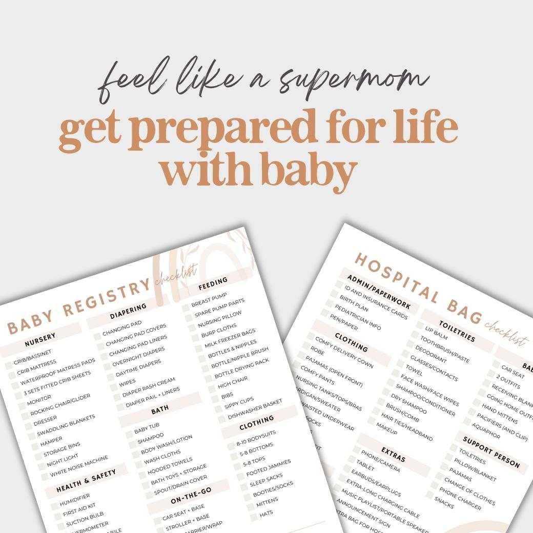 Printable Baby Checklists for Pregnant Moms by Birchmark Designs