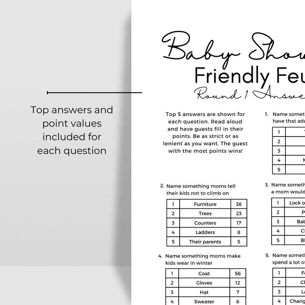 Printable Baby Shower Trivia Game by Birchmark Designs