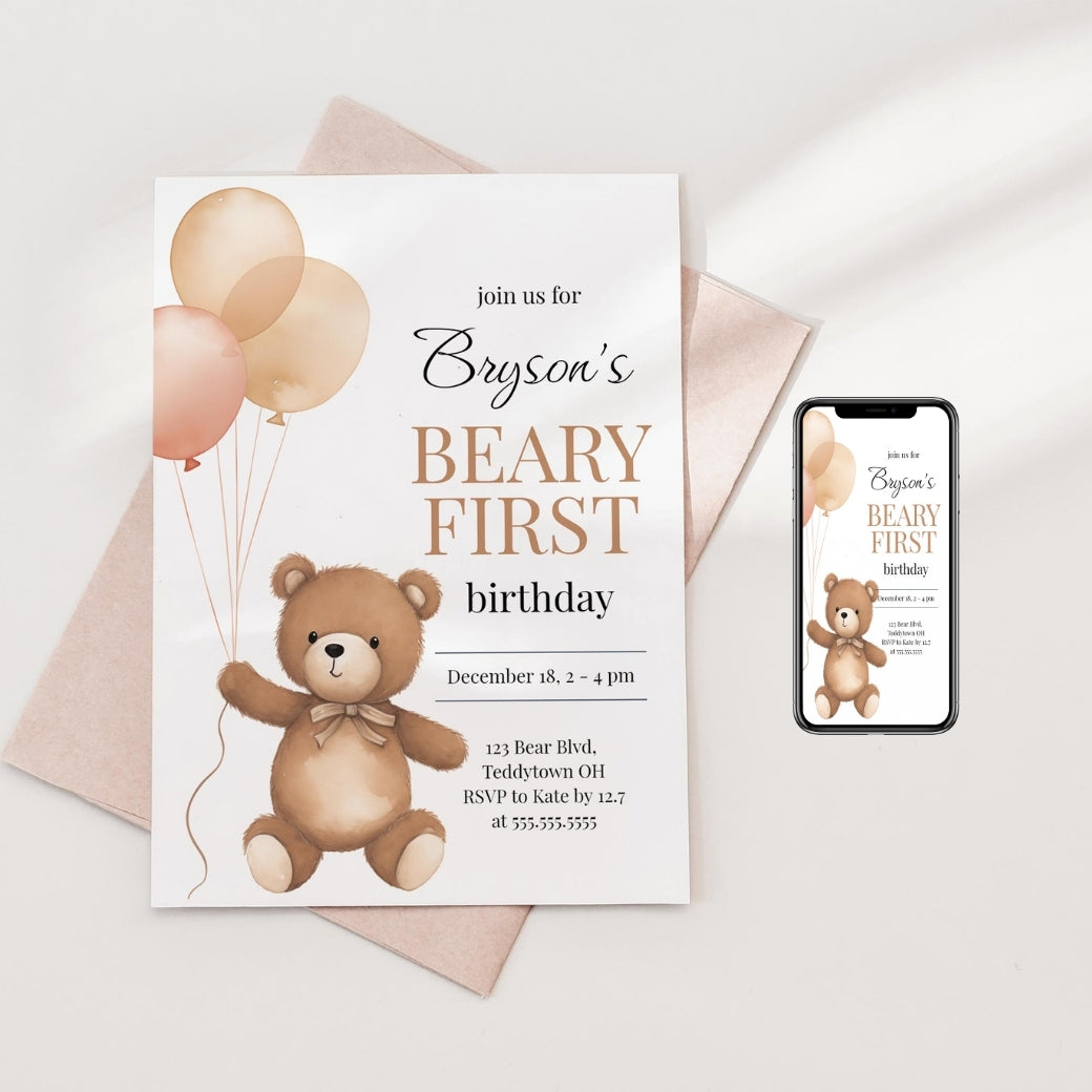 Beary Special Birthday Invite by Birchmark Designs