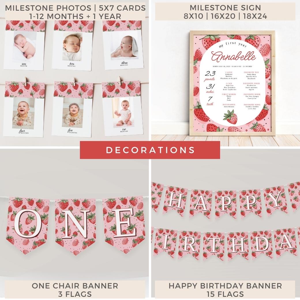 Berry First Birthday Party Bundle by Birchmark Designs