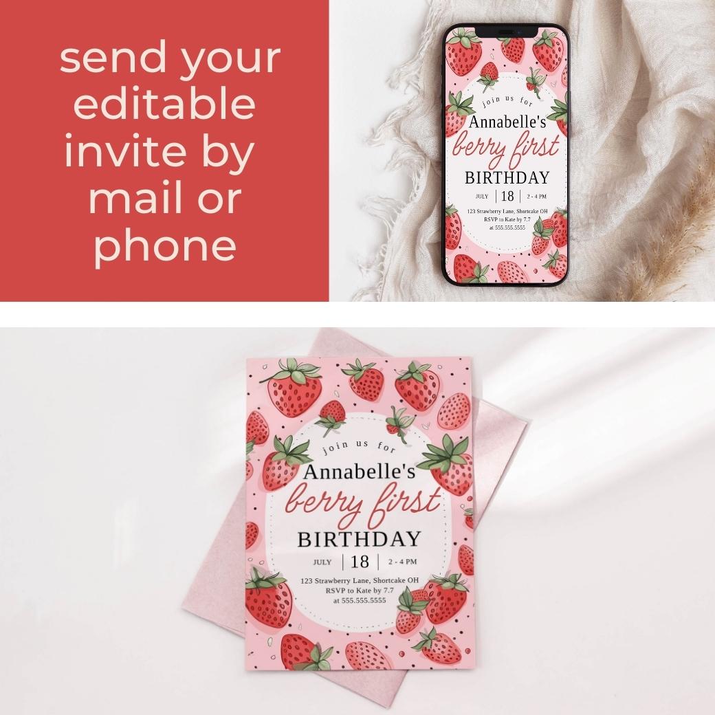 Berry First Birthday Party Bundle by Birchmark Designs