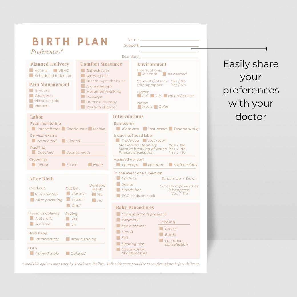 Medical Information Planner for Pregnant Moms by Birchmark Designs