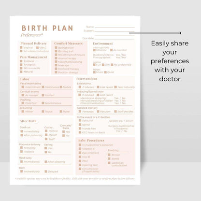 Medical Information Planner for Pregnant Moms by Birchmark Designs