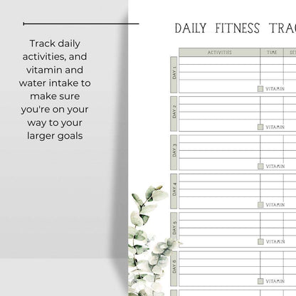 Boho Baby Fitness Planner Daily Tracker by Birchmark Designs