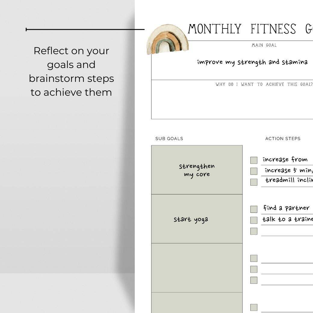 Boho Baby Fitness Planner Monthly by Birchmark Designs