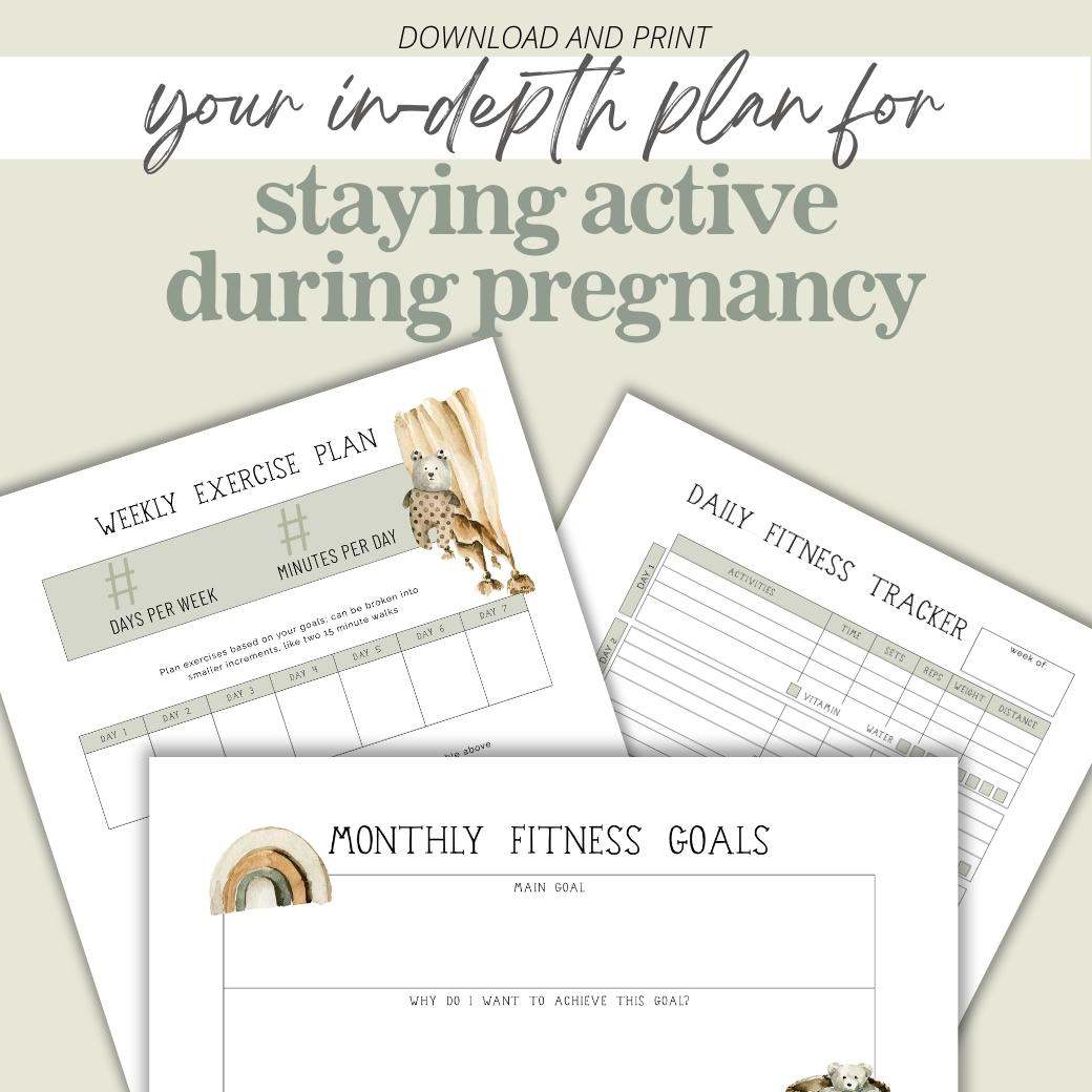 Boho Baby Fitness Planner Staying Active by Birchmark Designs