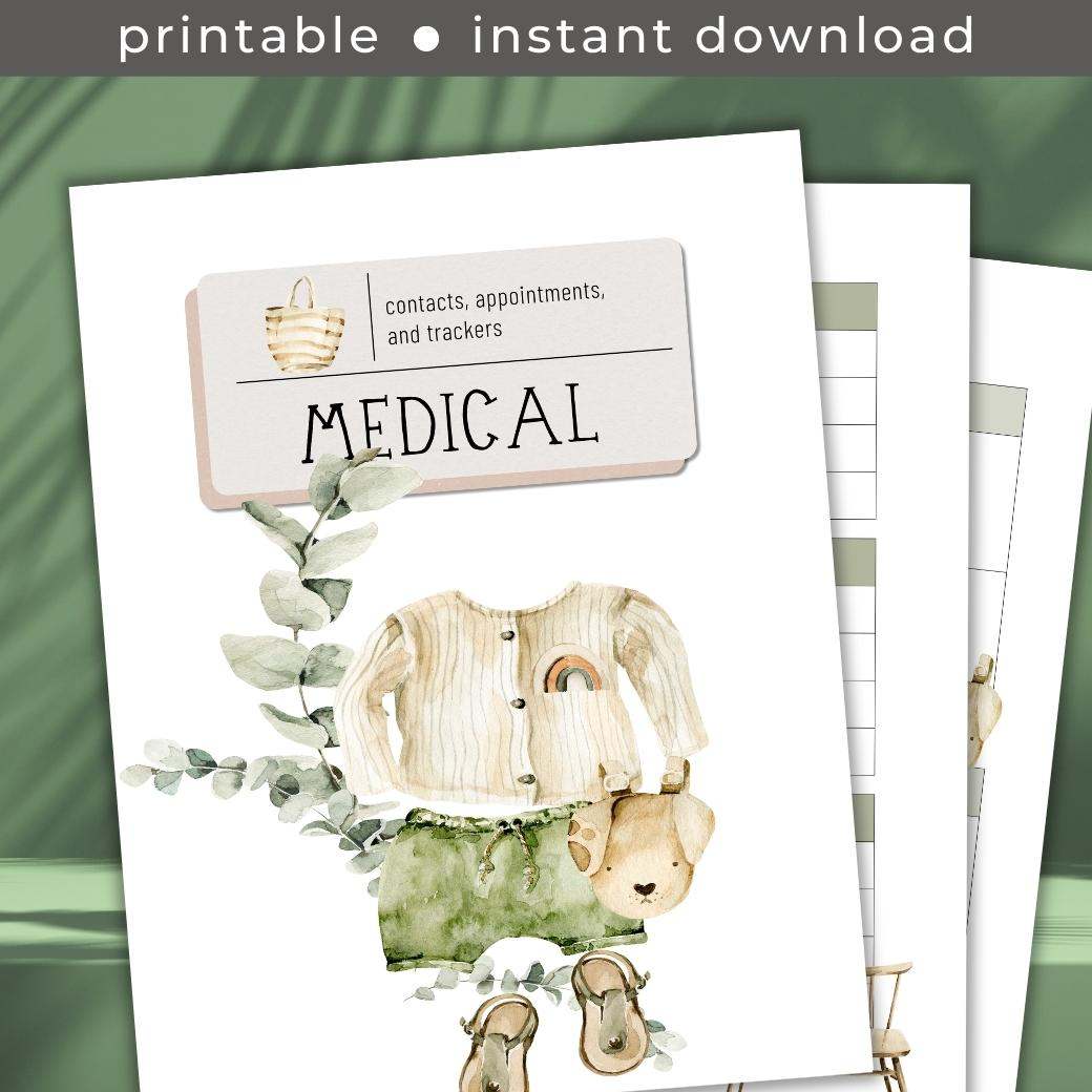 Boho Baby Medical Information Planner by Birchmark Designs