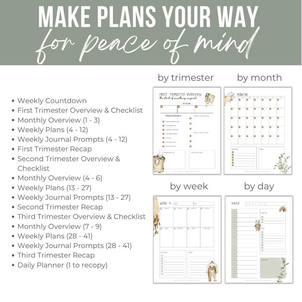 Boho Bundle Pregnancy Planner Calendars by Birchmark Designs