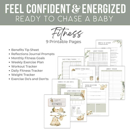 Boho Bundle Pregnancy Planner Fitness by Birchmark Designs