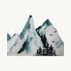 Green Snowy Mountain Bookend Set