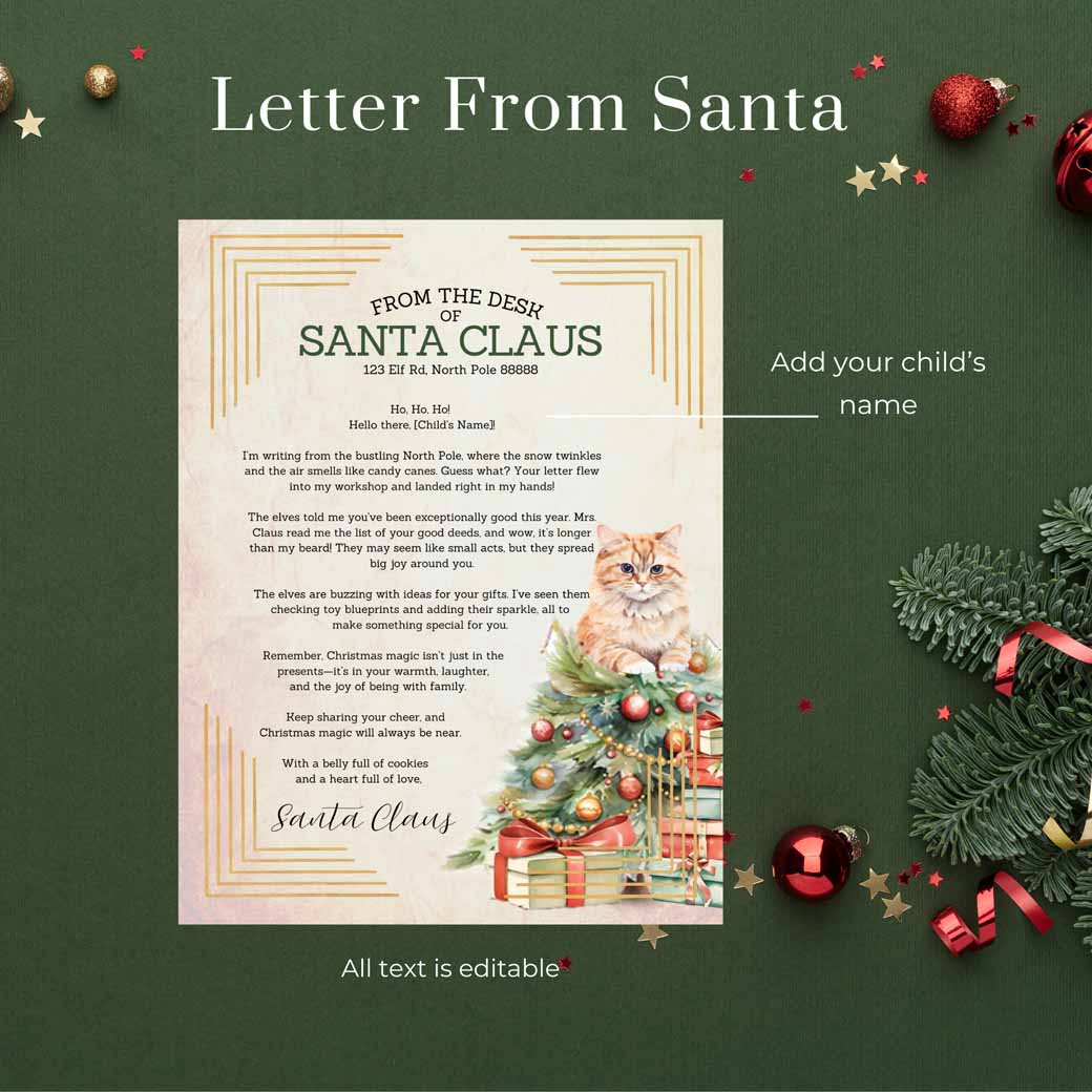 Cat Lovers Santa Letter Set